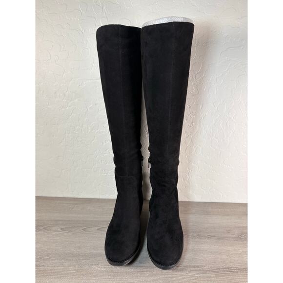 Vince Camuto Wide Calf Sheep Suede Tall Shaft Boots Pauletta Black Size‎ 6 - Picture 3 of 6